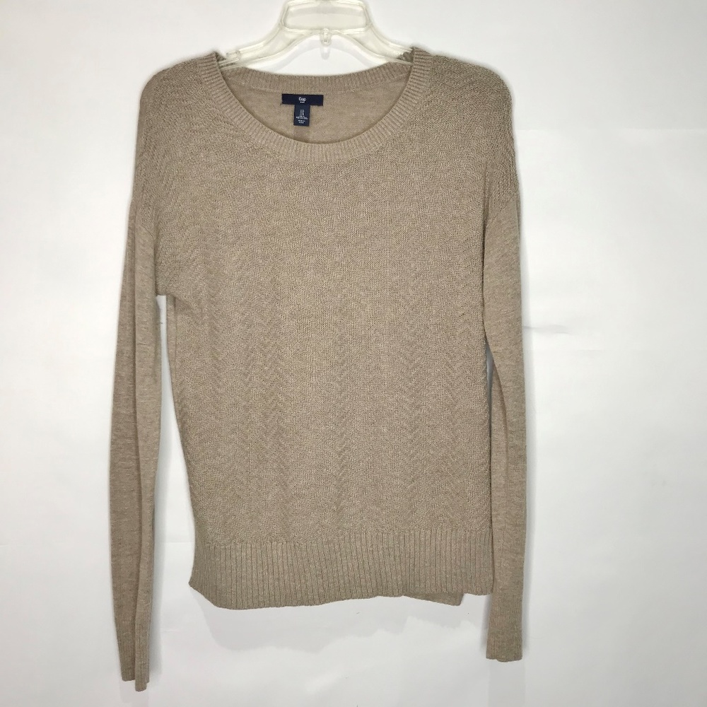 Gap Classic Beige Chevron Weave Sweater S